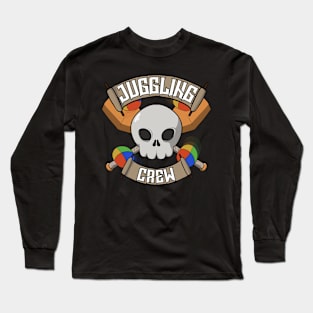 Juggling crew Jolly Roger pirate flag Long Sleeve T-Shirt